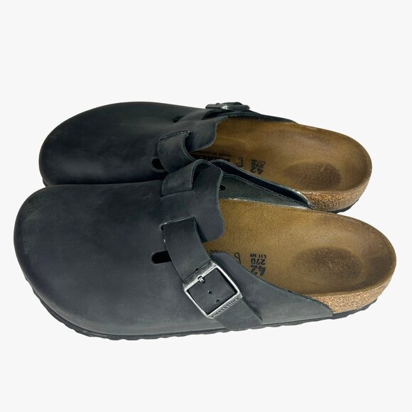 Birkenstock Boston Black Leather Clogs EU 42 / US 9 Mens Regular - Picture 4 of 10